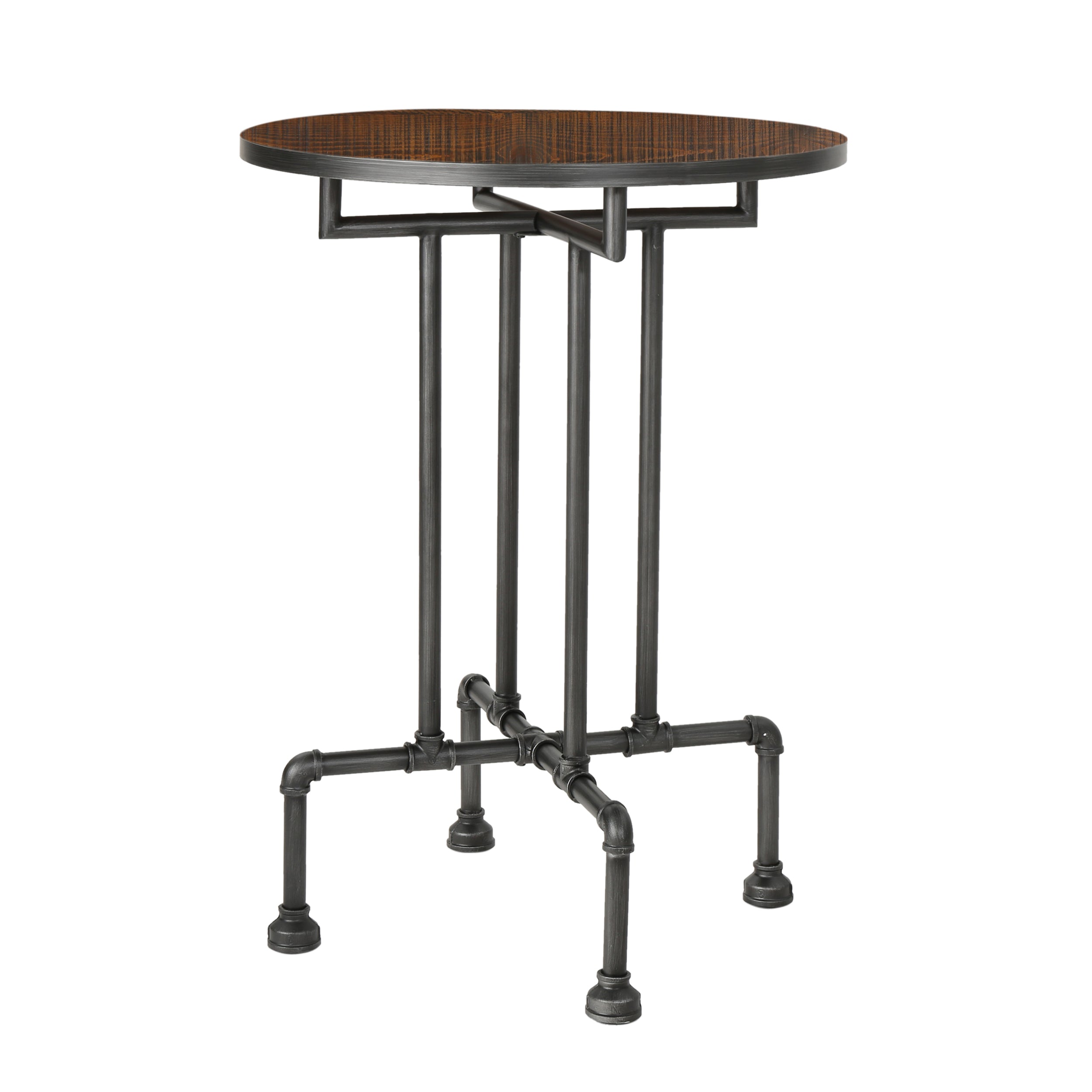 Atmos Industrial Faux Wood Bar Table, Dark Brown