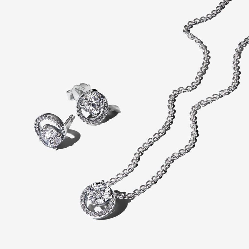 PANDORA  Sparkling Round Cut Jewelry Set - Sterling Silver