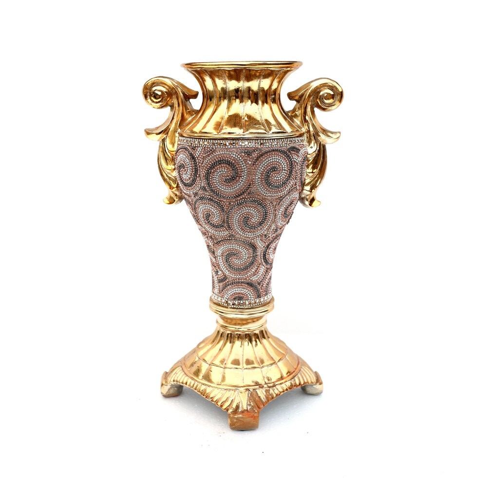 Ambrose Crystal Embellished Ceramic Vase