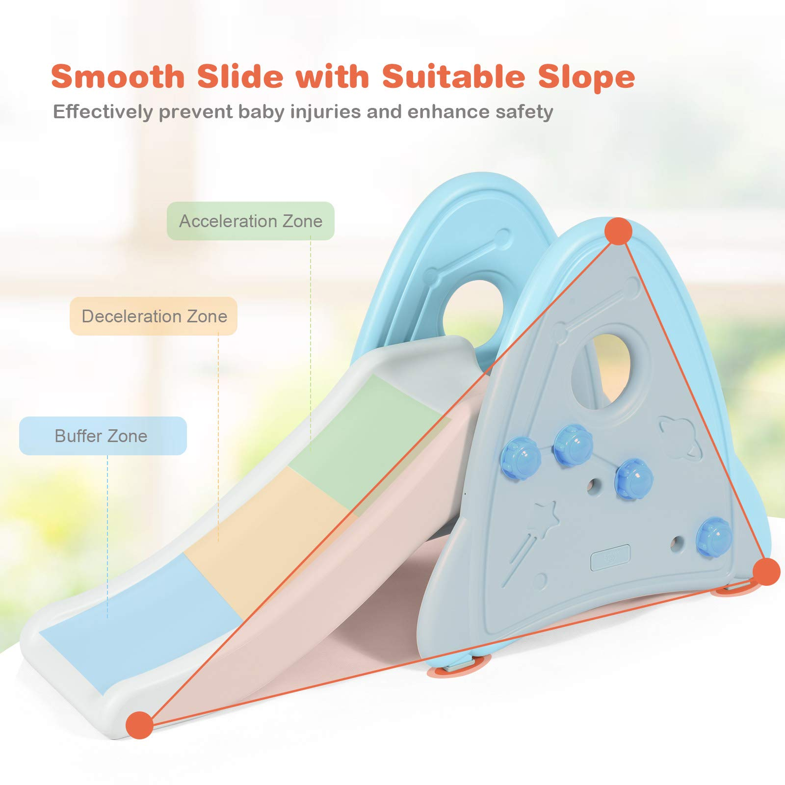 BABY JOY Kids Slide, Freestanding Baby Mini Play Climber Slide Set for Indoor Outdoors Use