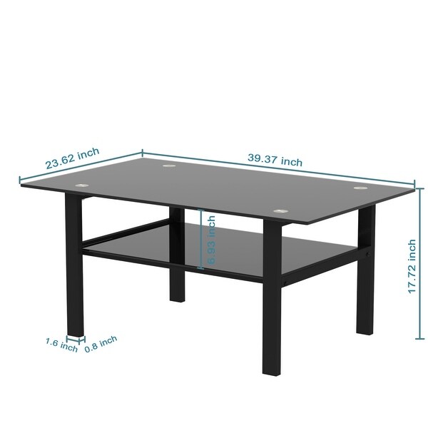 Black glass coffee table