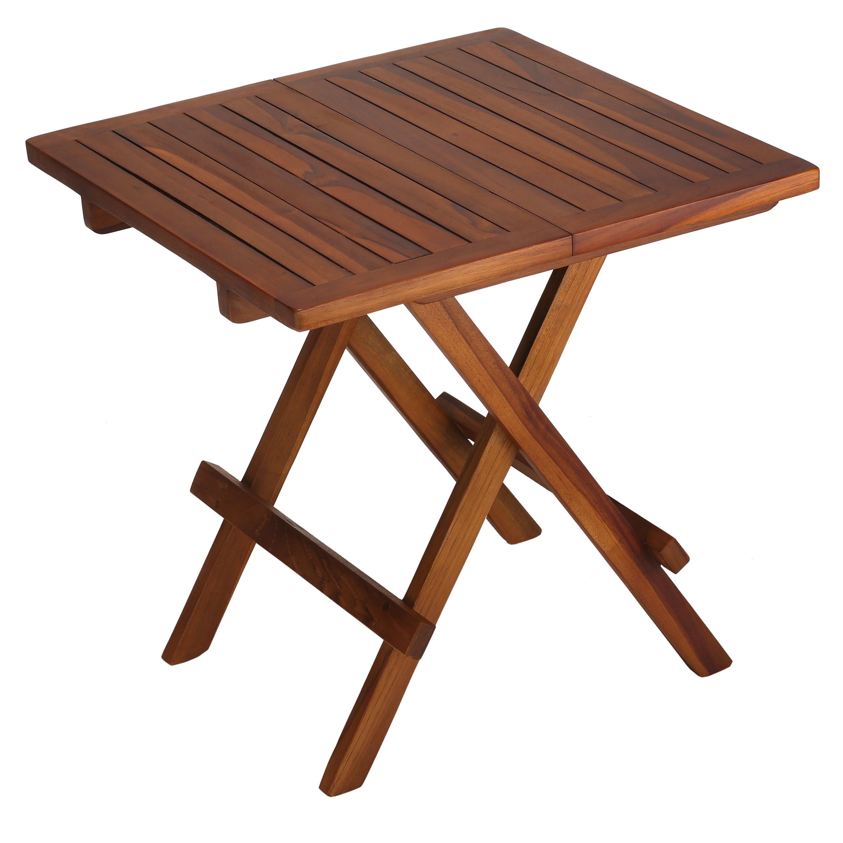 Bare Decor Ravinia Folding Teak Small Table， Oiled Finish