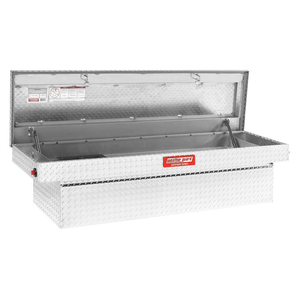 Weather Guard 71.38 in. Diamond Plate Aluminum Full Size Crossbed Truck Tool Box 302105-9-01