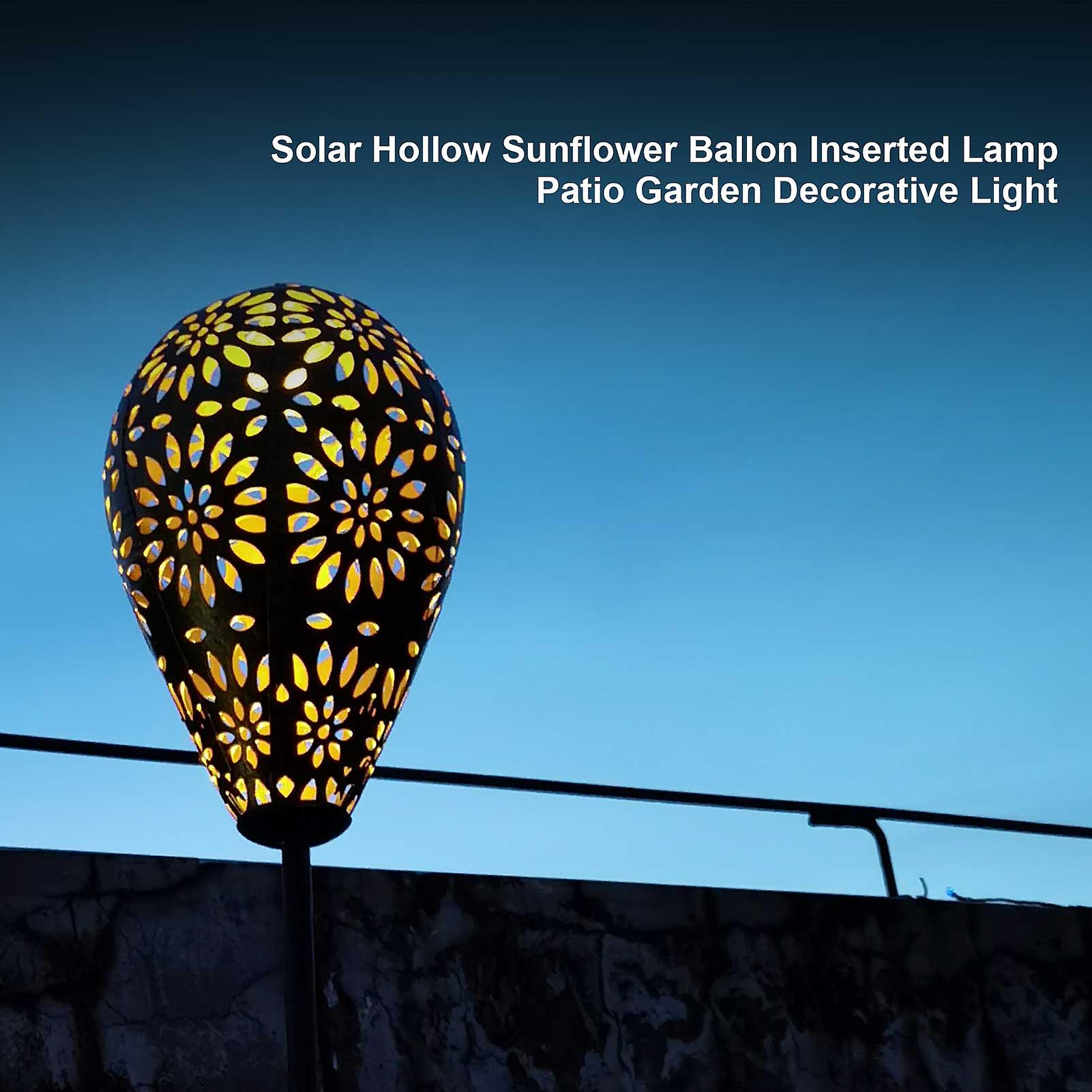 Solar Hollow Sunflower Ballon Inserted Lamp Patio Garden Decorative Light Warm White Light Ip44 1pcs No.270620