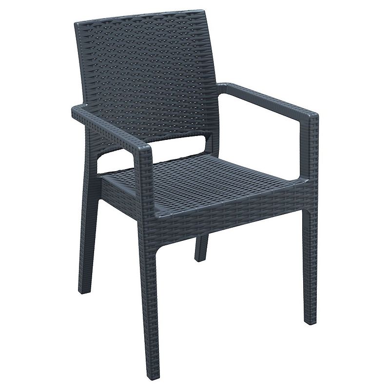 34 Gray Wickerlook Patio Stackable Dining Chair