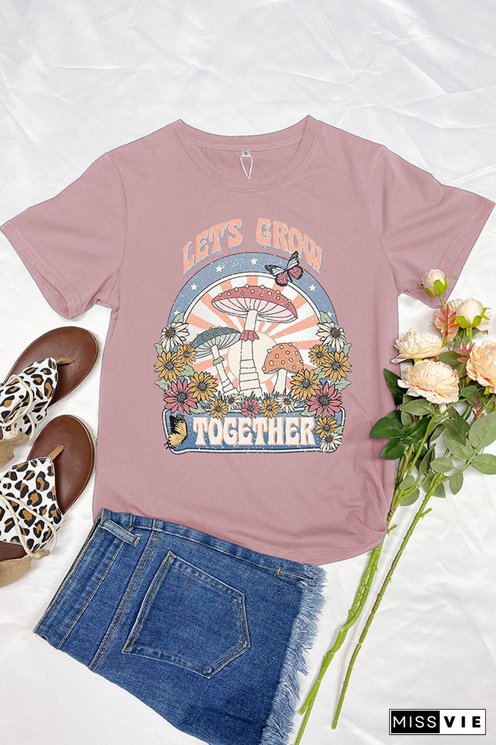 Let's Grow Together Short Sleeve Graphic Tee Wholesale