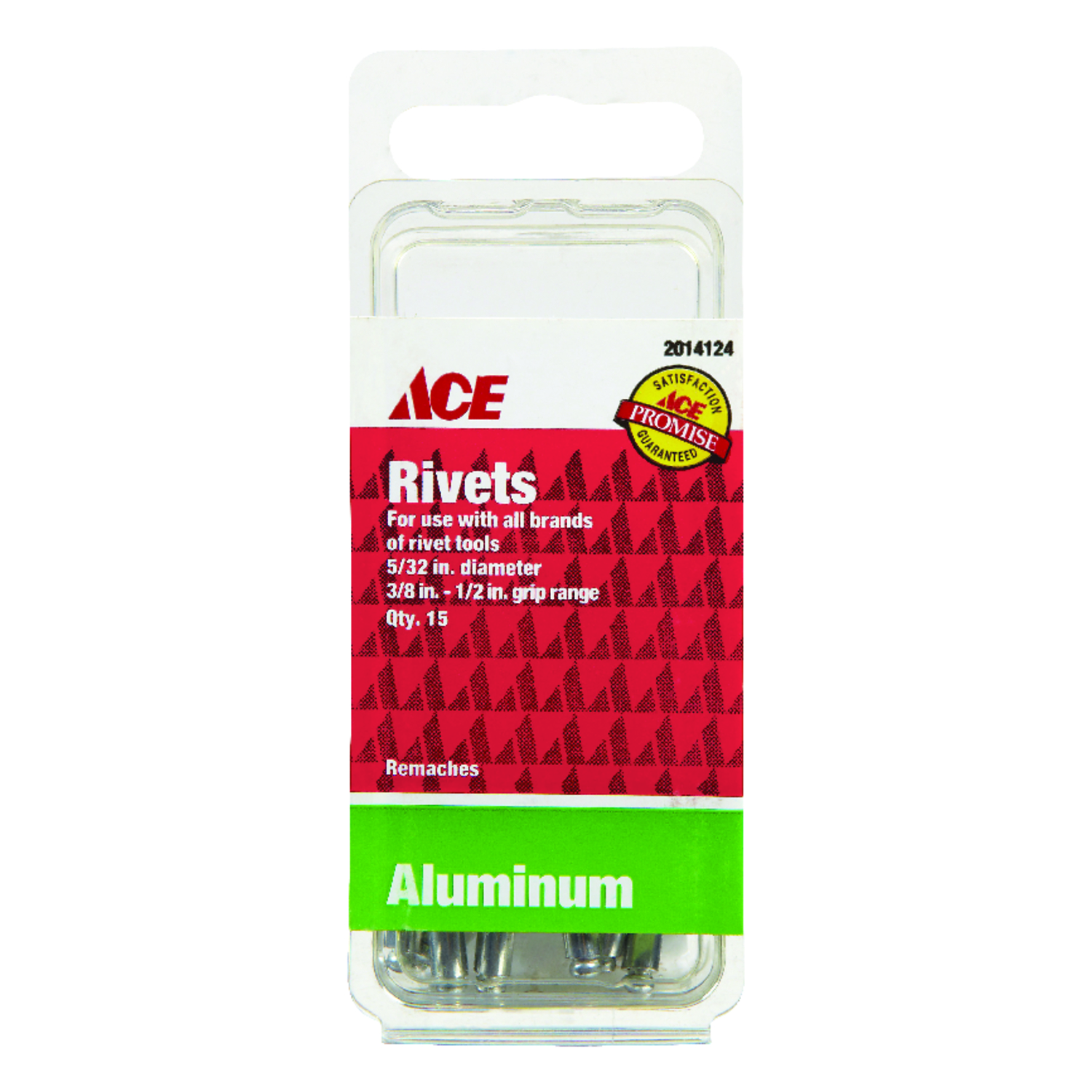 Ace 5/32 in. D X 1/2 in. Aluminum Rivets Silver 15 pk