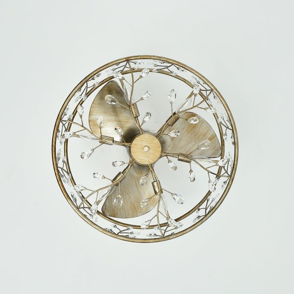 Onyx Antique Gold Finish Modern-Contemporary Crystal Ceiling Fandelier Shopping - The Best Deals on Ceiling Fans | 39448262