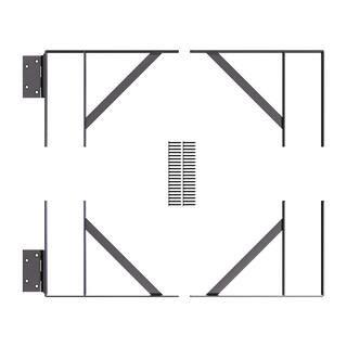 Peak Products Heavy-Duty Steel Gate Hardware Kit in Matte Black (Fits Gates 26 in. to 60 in. W) 2440