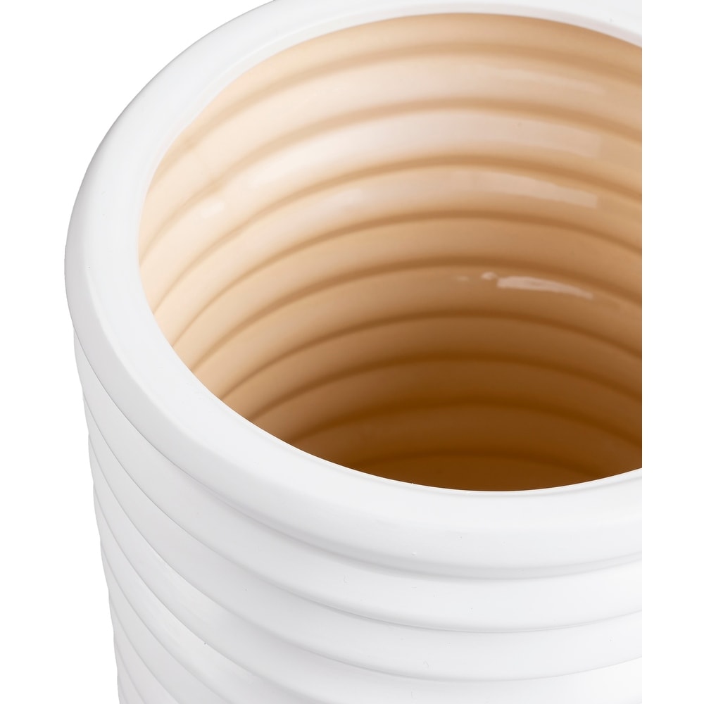 Mahima White Cylinder Modern Planter   17\