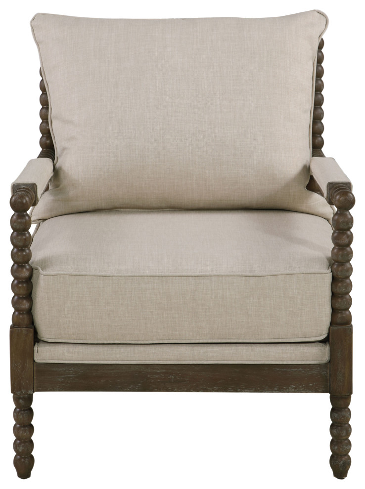 Blanchett Cushion Back Accent Chair Beige and Natural   Modern   Armchairs And Accent Chairs   by Modon  Houzz