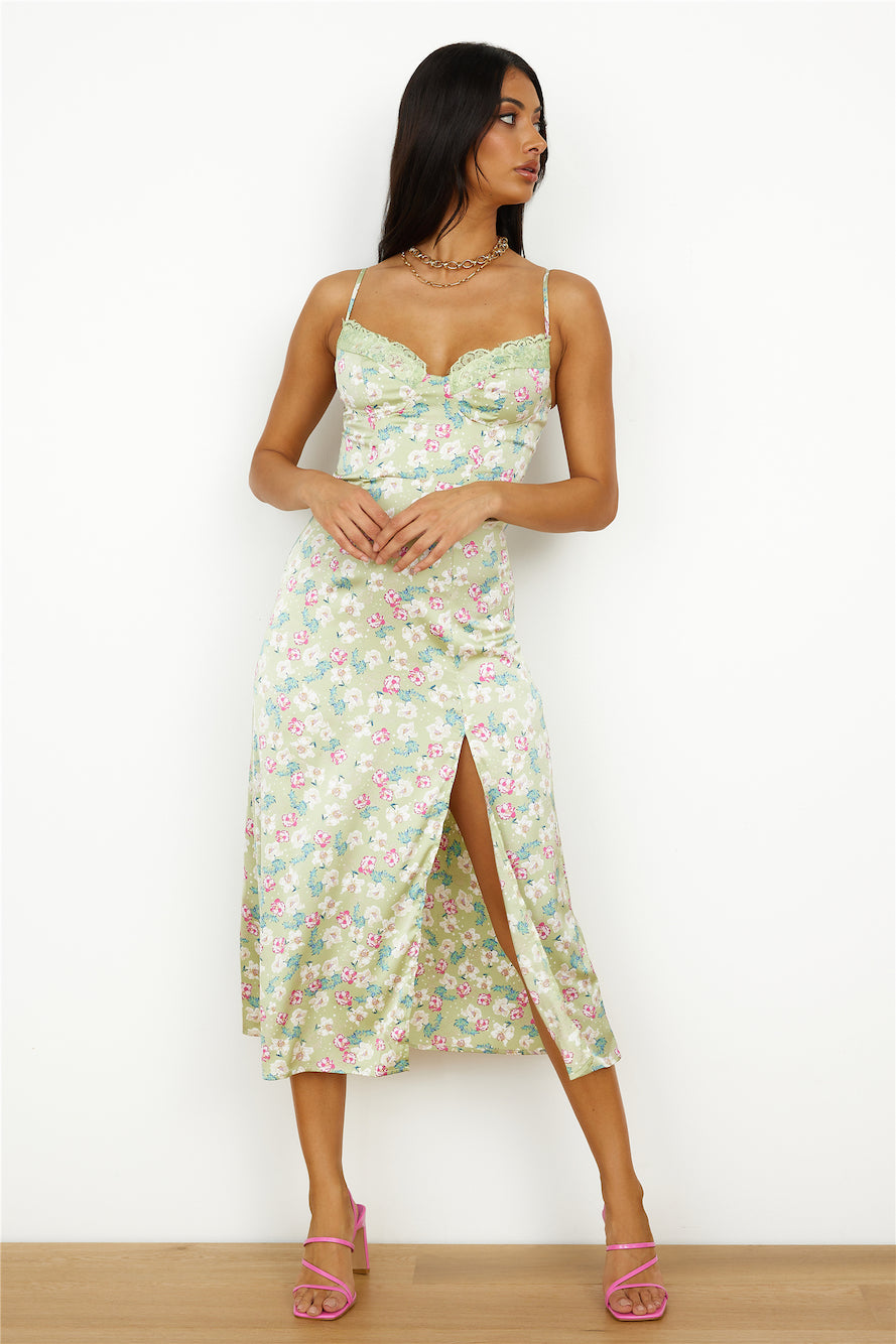 Pretty Passion Midi Dress Green