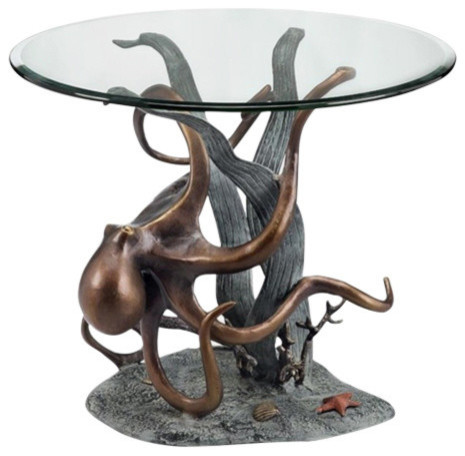 Octopus and Seagrass End Table   Beach Style   Side Tables And End Tables   by SPI  Houzz