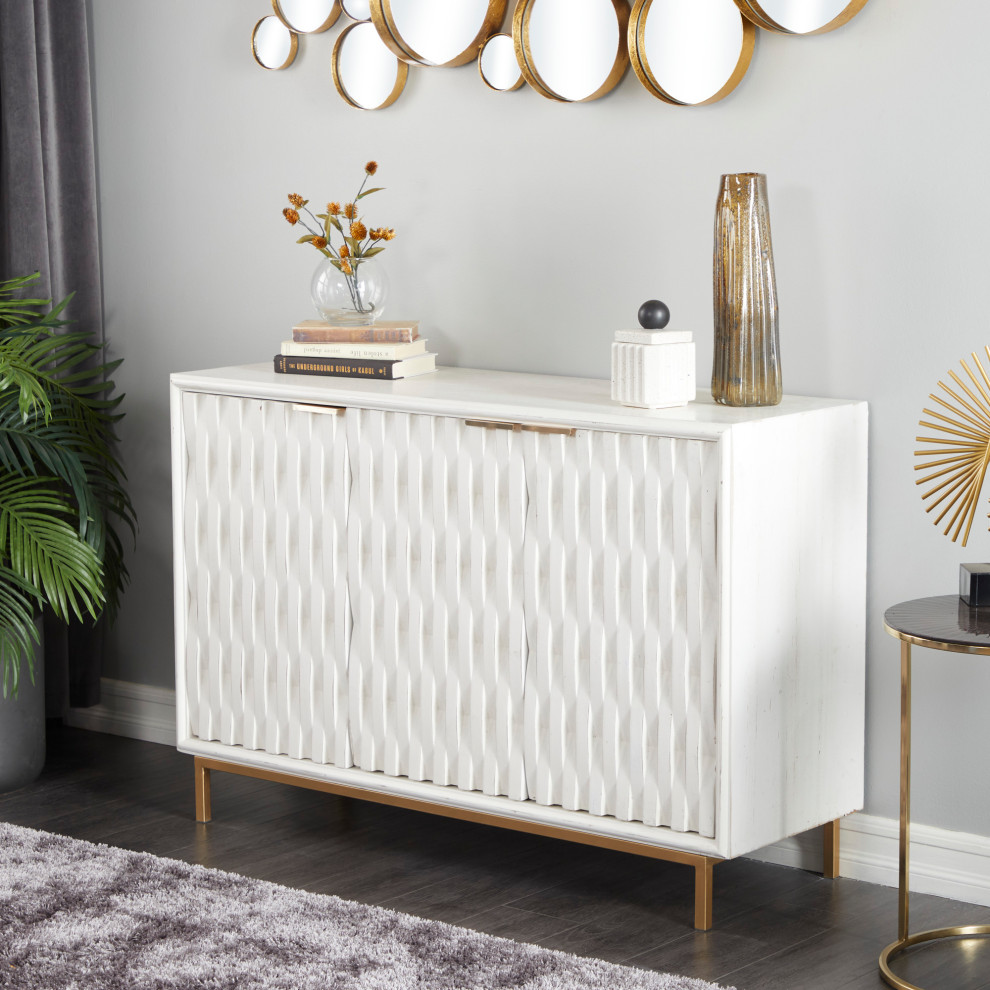 White Wood Contemporary Cabinet   Contemporary   Accent Chests And Cabinets   by Brimfield  ampMay  Houzz