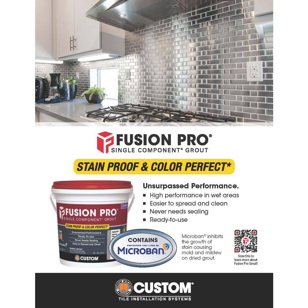 Custom Building Products Fusion Pro #640 Arctic White 1 gal. Single Component Stain Proof Grout FP6401-2T