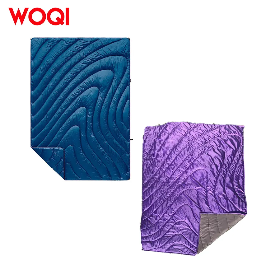 Woqi High Quality Can Be Customized Lightweight Warm Camping Puffy Blanket For Outdoor