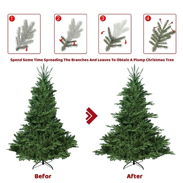 8/9 FT PE and PVC Christmas Tree Simulate Nature Advanced Materials Premium Hinged Spruce Artificial Douglas Firs Tree