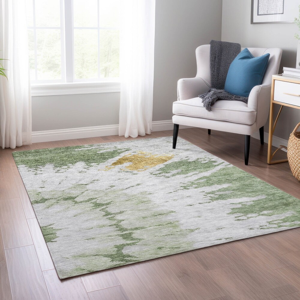 Machine Washable Indoor/ Outdoor Chantille Tie Dye Modern Rug