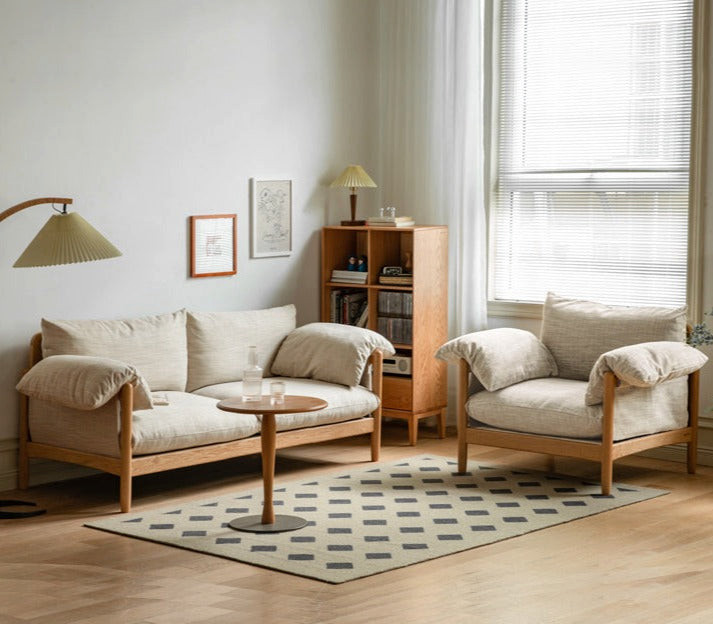 Oak Solid Wood Fabric Sofa   Transitional   Sofas   by GVAwood  Houzz