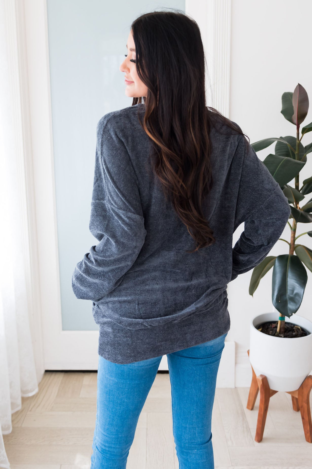 She's Got It Modest Chenille Pocket Sweater