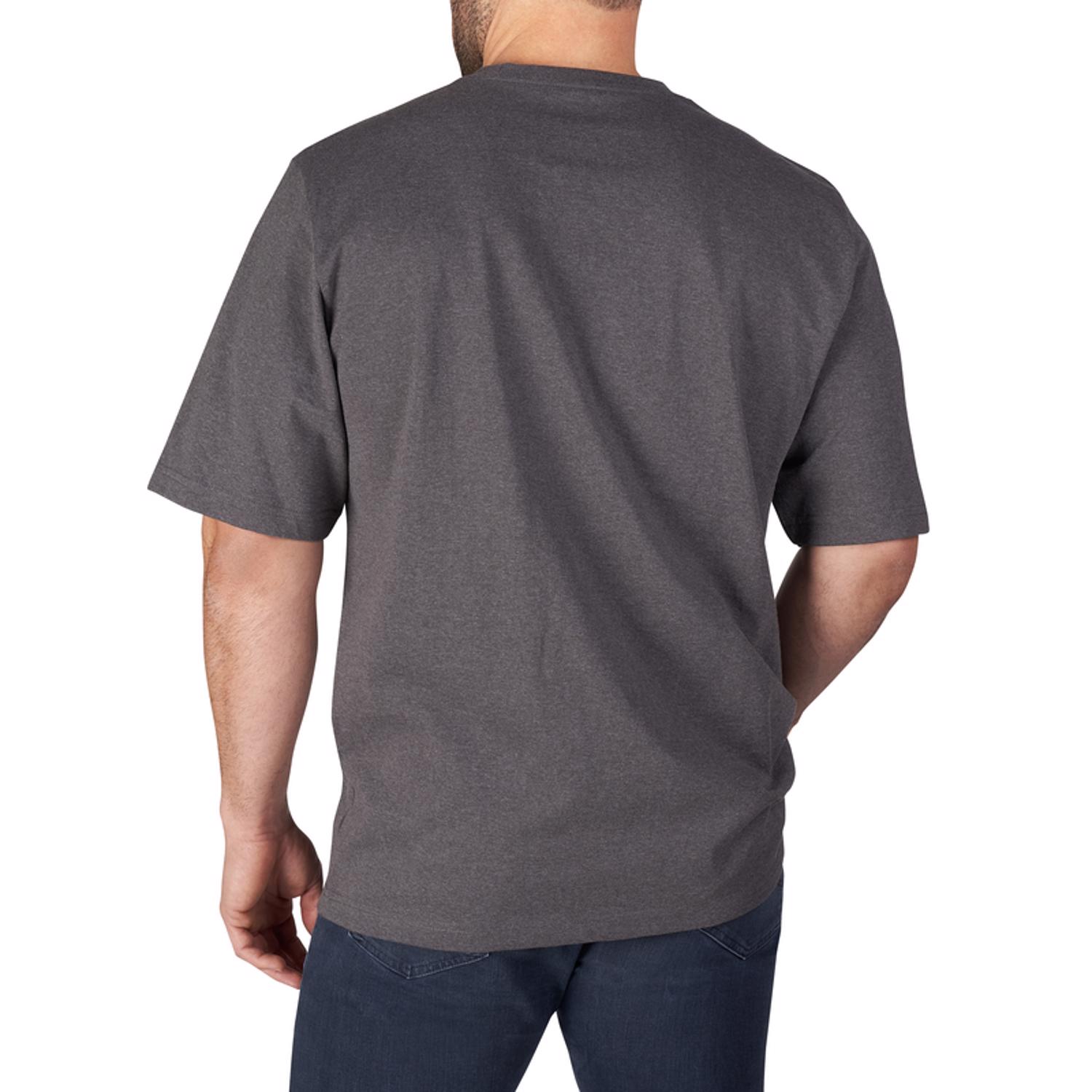 MW M Short Sleeve Men\u0027s Round Neck Gray Heavy Duty Pocket Tee Shirt