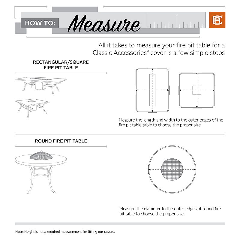 Classic Accessories Ravenna Rectangular Fire Pit Table Cover