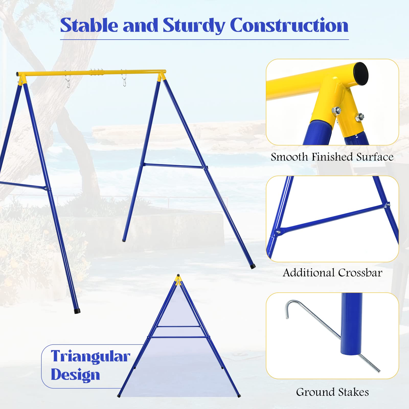 550lbs Swing Frame Stand with 60'' Platform Swing (Swing Frame with Platform Swing)