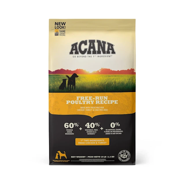 Dry Dog Food - ACANA Grain-Free Free Run Poultry， 25 lbs.