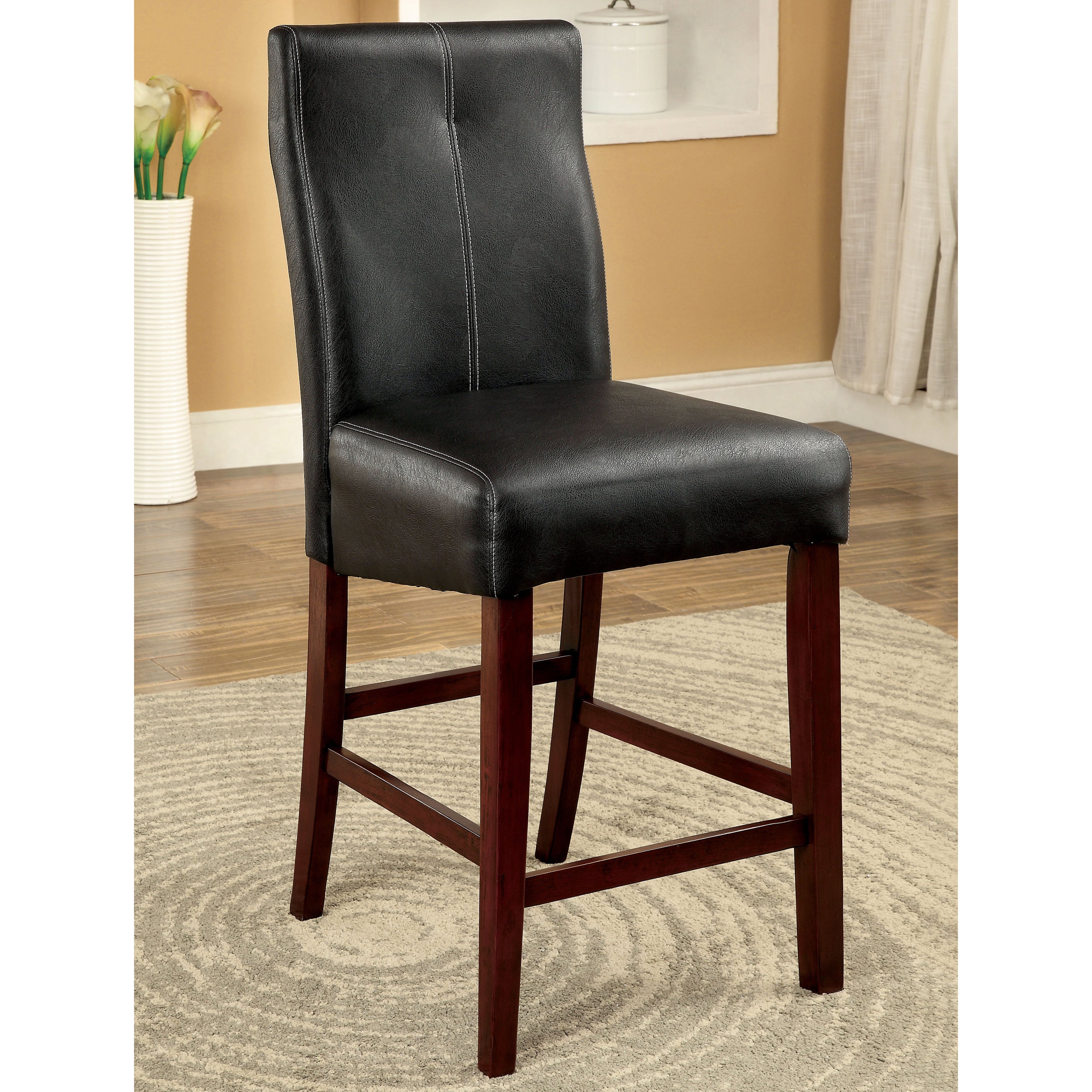 Furniture of America Kiva Contemporary Cherry Counter Chairs (Set of 2)