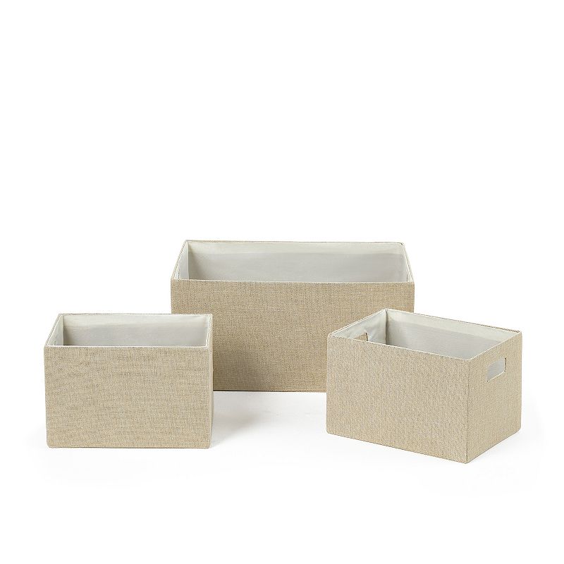 Saddle River Linen Covered Storage Bin 3-pc. Set