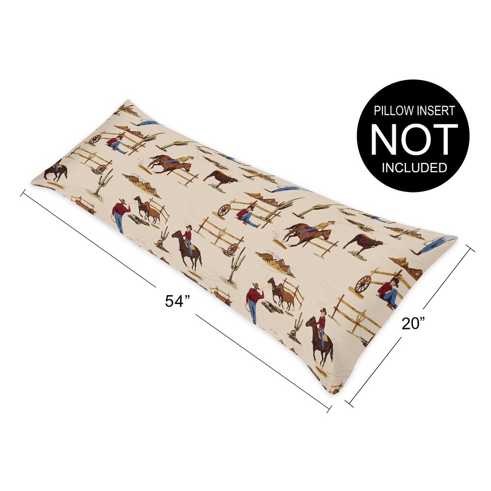 Sweet Jojo Designs Cowboy Print Body Pillow Case for the Wild West Collection