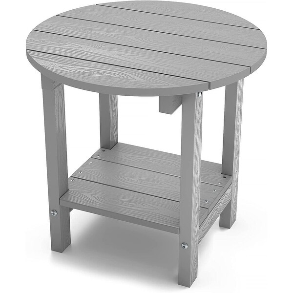 WINSOON All Weather HIPS Outdoor 2-Tier Outdoor Side Tables Adirondack Tables