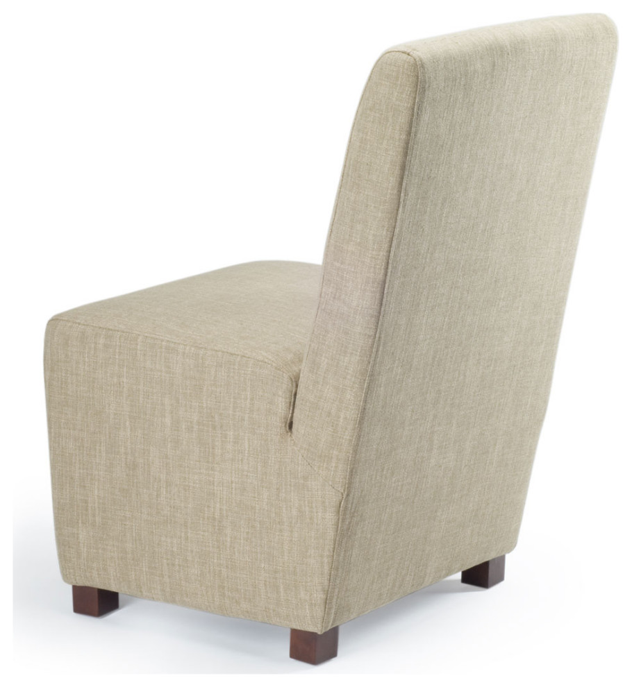 Delary 19  x27 x27h Linen Chair (set Of 2) Olive Beige/ Cherry Mahogany   Transitional   Dining Chairs   by Love Sofa  Houzz