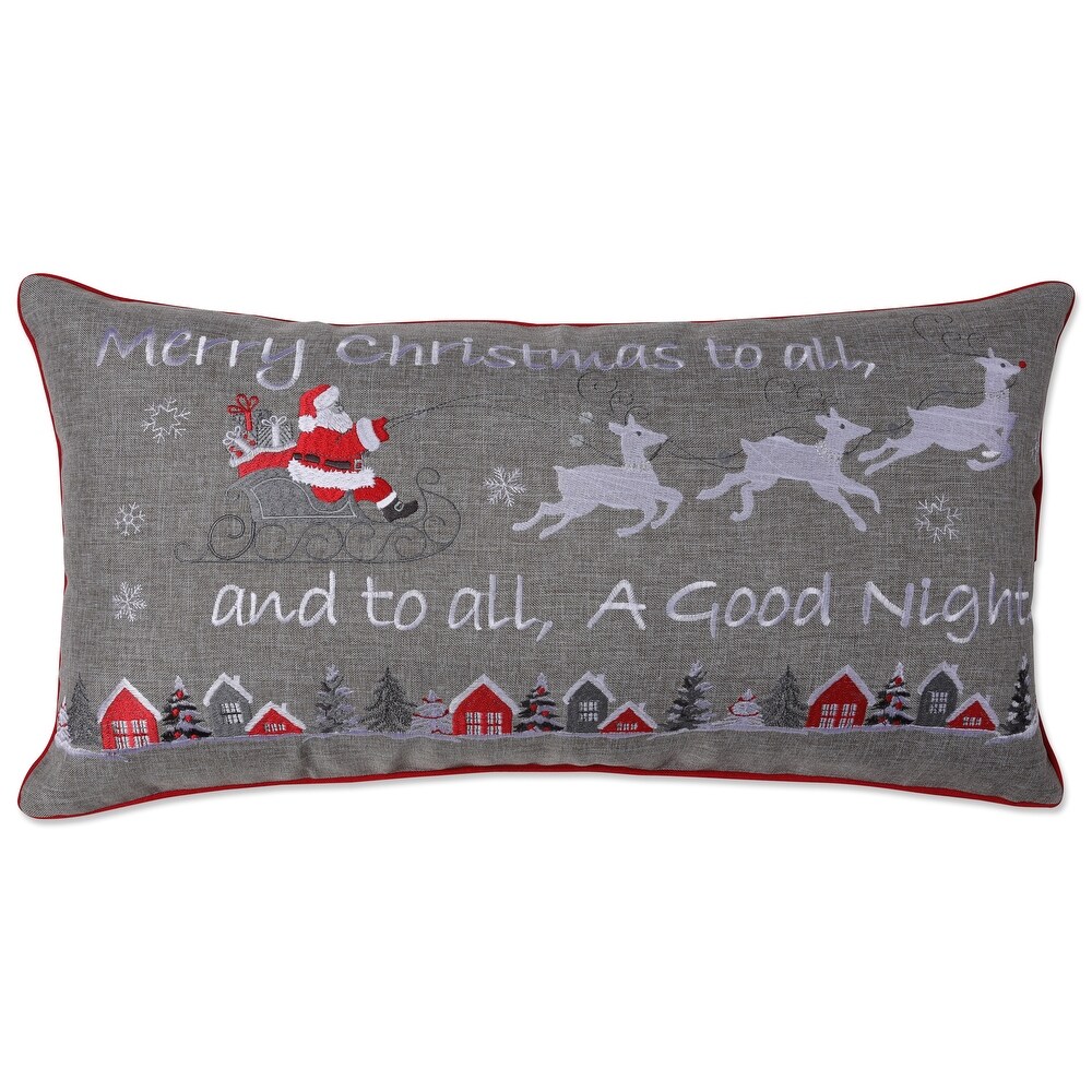 Pillow Perfect Indoor Merry Christmas To  Rectangular Throw Pillow Cover  13 X 25 X 0.2