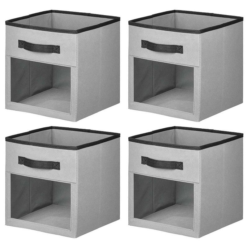 mDesign Fabric Nursery Storage Cube with Front Window - 4 Pack