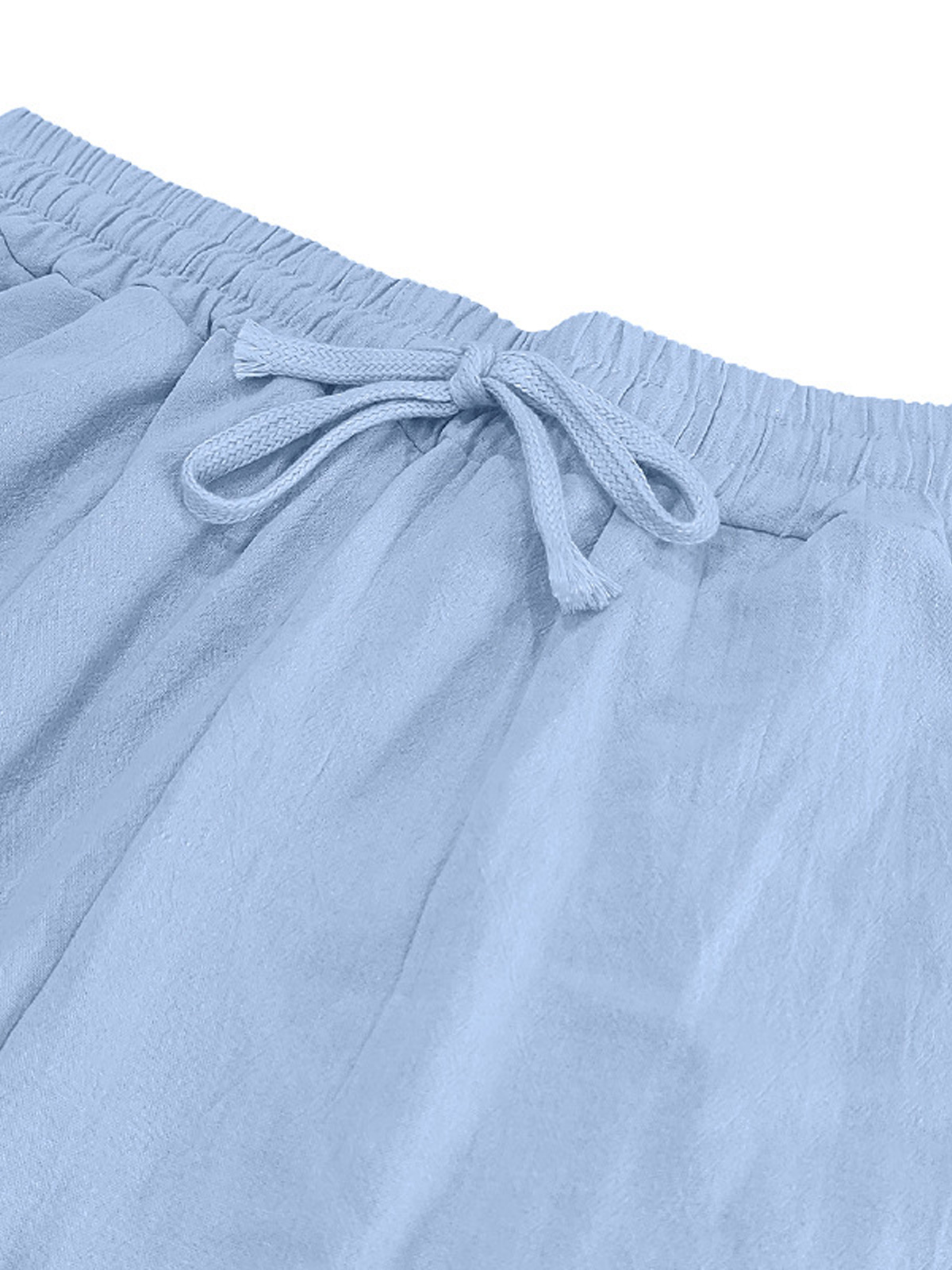 Men's Daily Casual Loose Linen Drawstring Solid Color Trousers