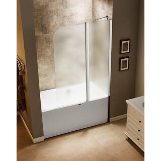 Dreamwerks 43 in. x 59 in. Frameless Pivot Tub Door in Chrome BT236AF