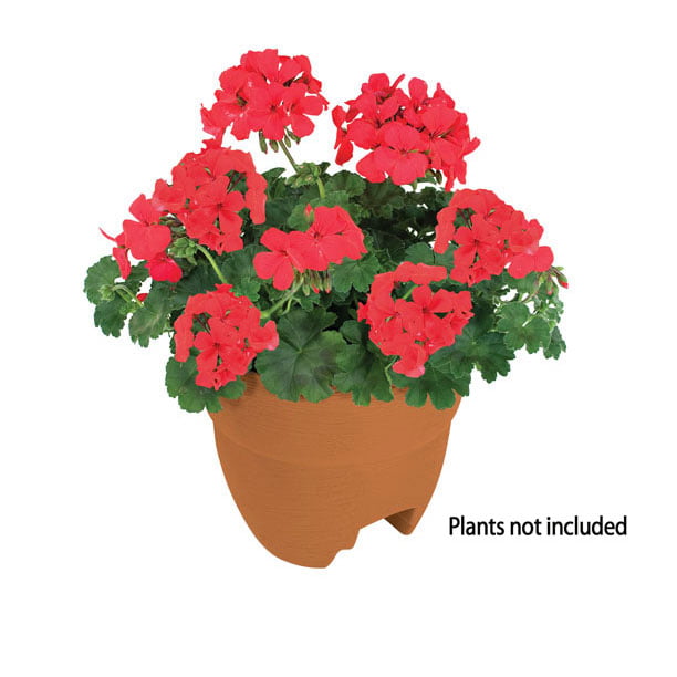 Emsco Group 7.5" x 7.5" x 6" Round Terracotta Steel Plant Planter