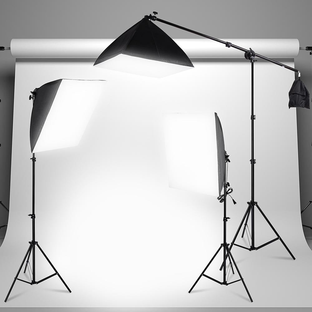 Yescom Photography Studio Kit 3 Softbox Lighting Boom Arm Stand