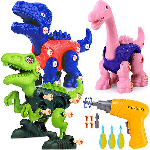 Dinosaur Toys For 3 4 5 6 7 Year Old Boys， Take Apart Dinosaur Toys For Kids 3 5， Stem Construction Building Toys With Electric Drill For Kids 5 7， Di