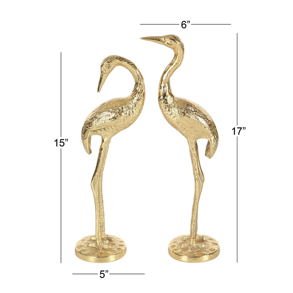 Gold Aluminum Flamingo Sculpture (Set of 2)   S/2 15\