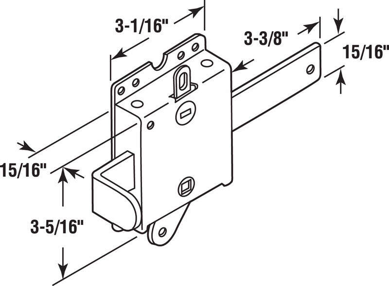 Prime-Line 3-1/16 in. W X 3-1/16 in. L Steel Side Lock