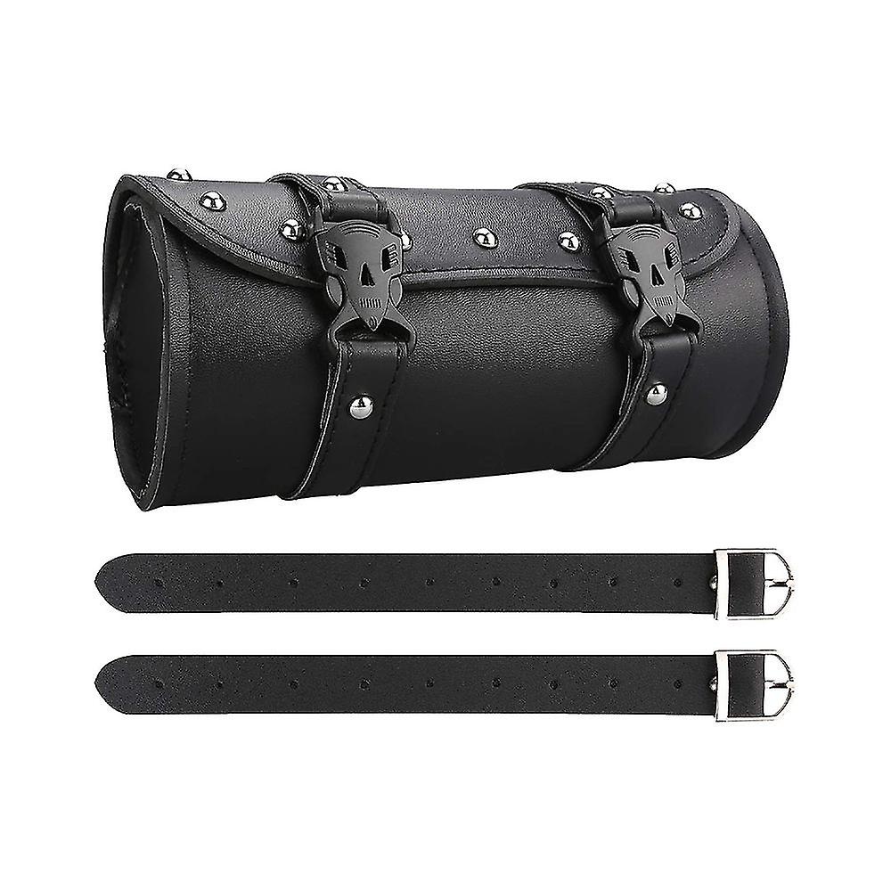 Motorcycle Fork Bag Leather Saddlebags Black Handlebar Bag Motorcycle For Harley Sportster Xl Touring Softail Dyna Road King