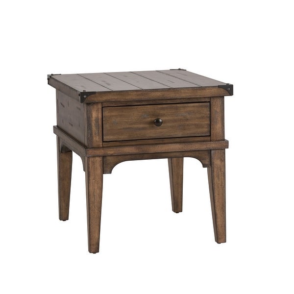 Aspen Skies Weathered Brown with Gray Hang Up End Table