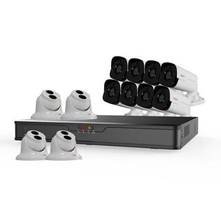 Revo Ultra HD 16-Channel 4TB NVR Surveillance System with 12 4 Megapixel Cameras and Night Vision RU162T4GB8G-4T