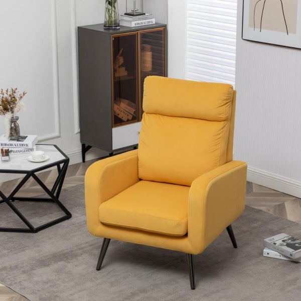 Modern Upholstered Accent Chair with Metal Legs