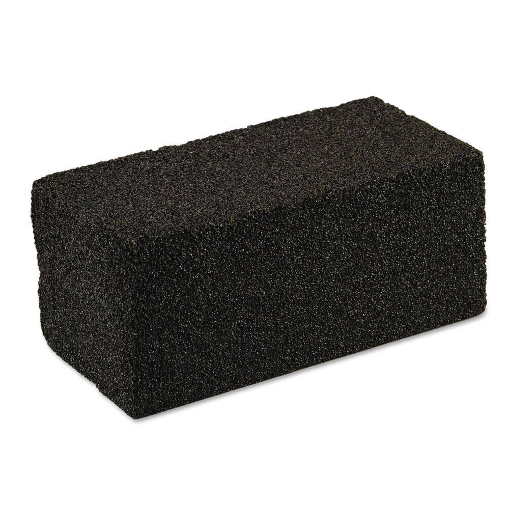 Scotch-Brite PROFESSIONAL 4 in. x 8 in. x 3.5 in. Charcoal Colored Grill Brick Sponge Pad (12Carton) MMM15238