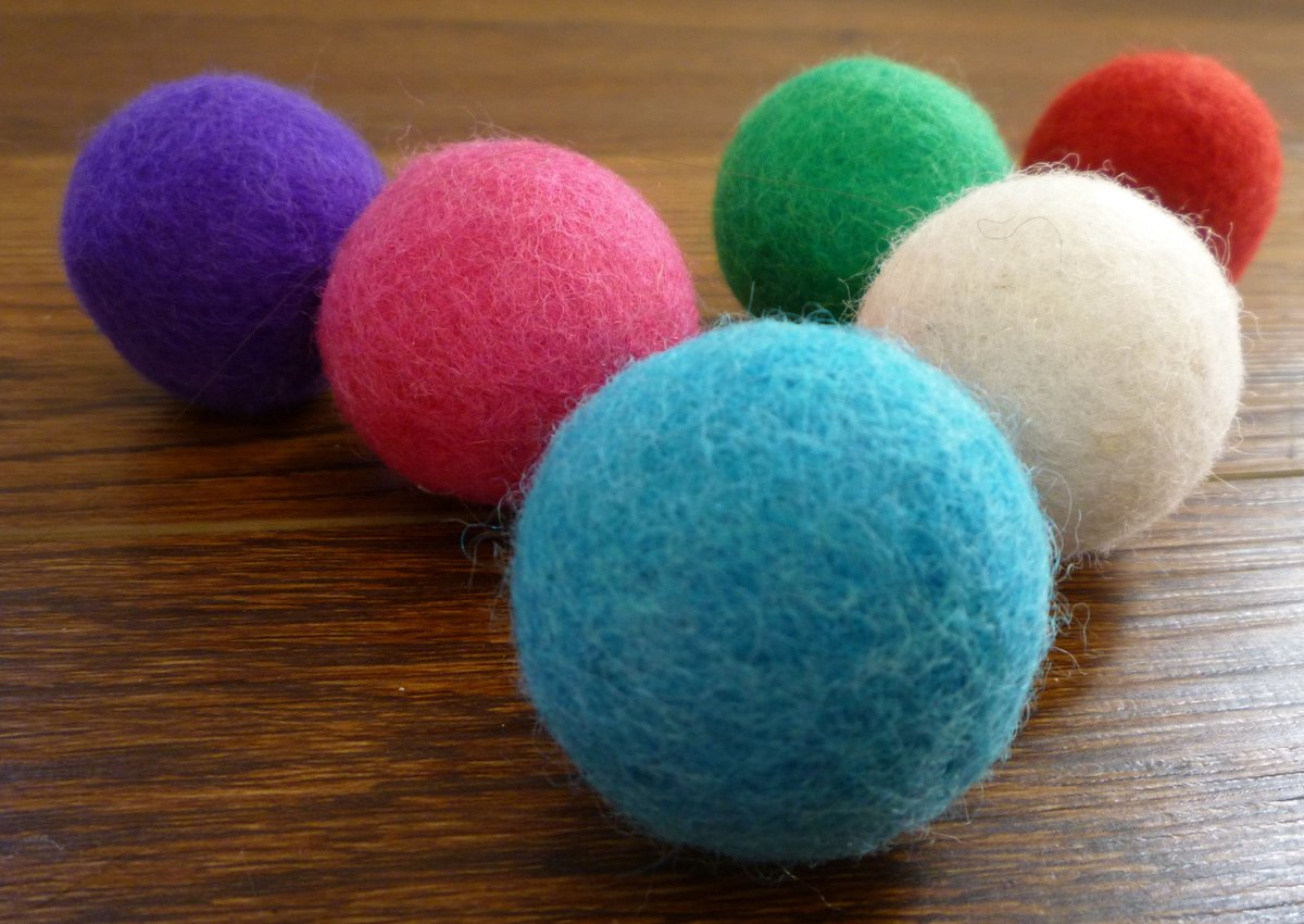 Earthtone Solutions Felted Wool Cat Ball Toy， 6 count