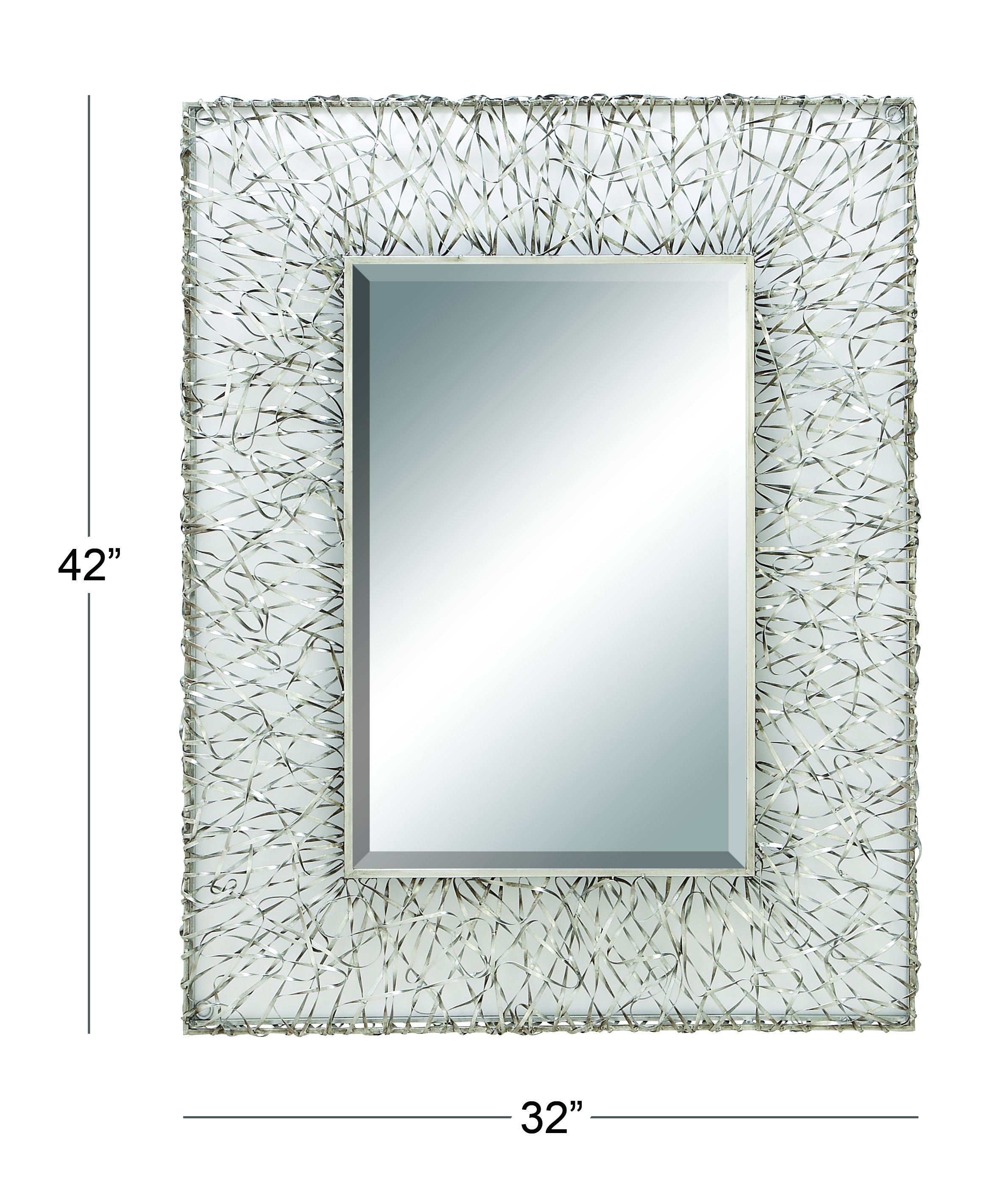 Silver Industrial Metal Wall Mirror 43 x 33