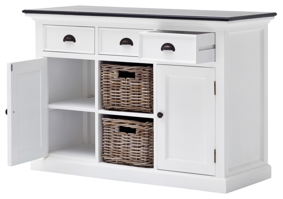 Modern Farmhouse Black and White Large Accent Cabinet   Traditional   Accent Chests And Cabinets   by VirVentures  Houzz